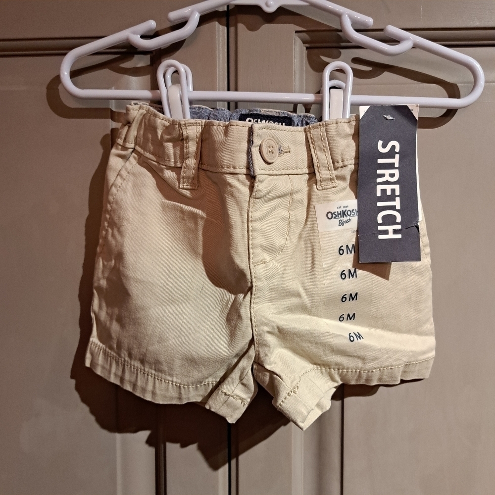 Oshkosh B'Gosh 6 month boys tan stretch shorts new